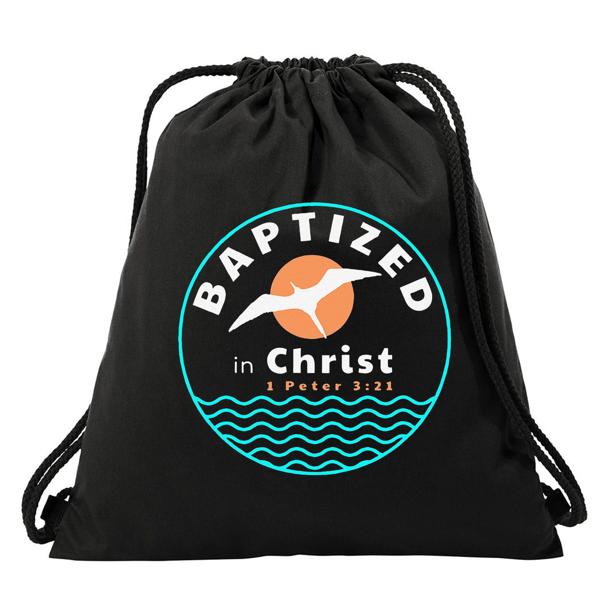 Baptized In Christ Christian Adult Baptism Drawstring Bag