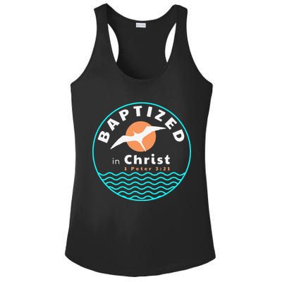 Baptized In Christ Christian Adult Baptism Ladies PosiCharge Competitor Racerback Tank