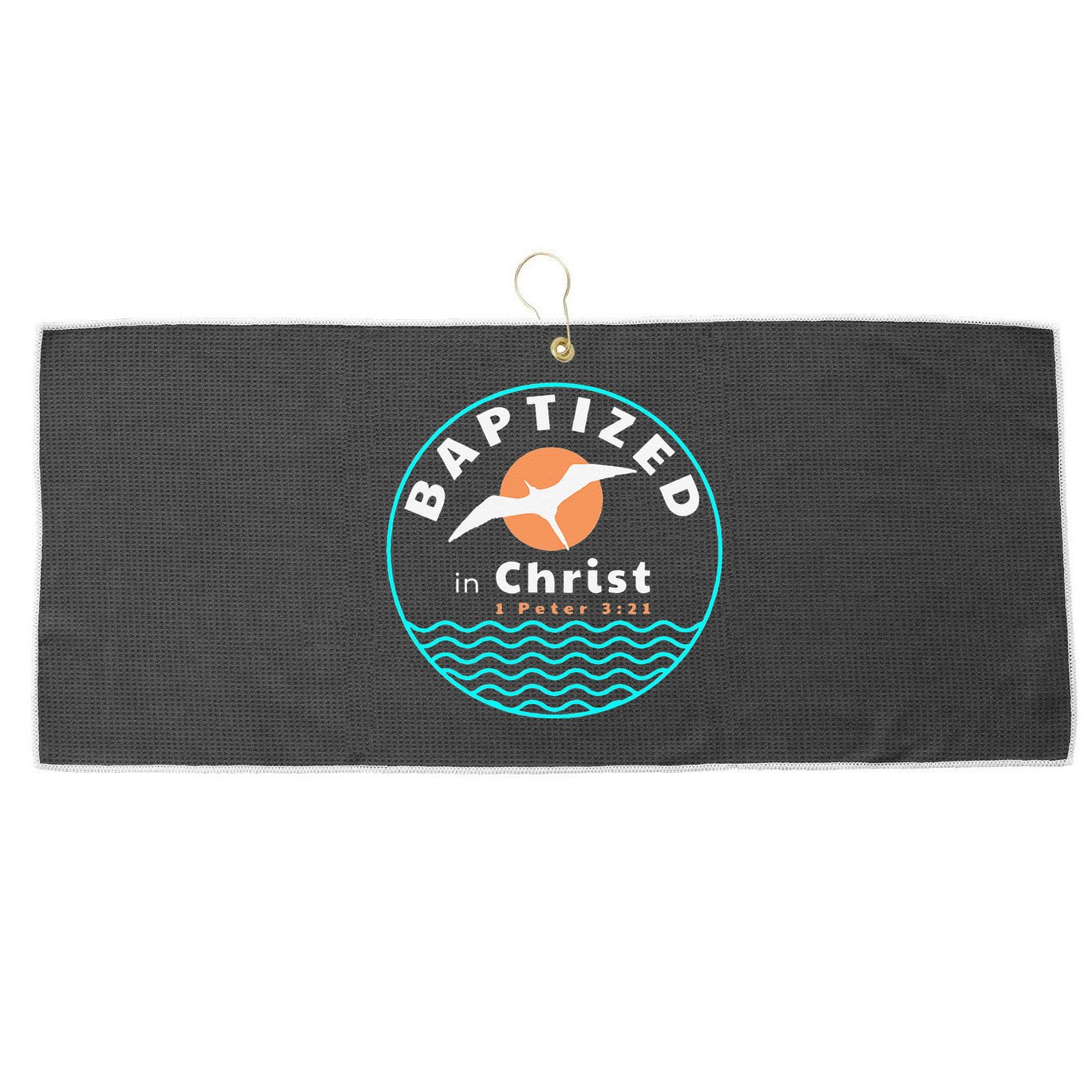 Baptized In Christ Christian Adult Baptism Large Microfiber Waffle Golf Towel