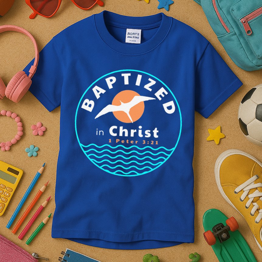 Baptized In Christ Christian Adult Baptism Kids T-Shirt