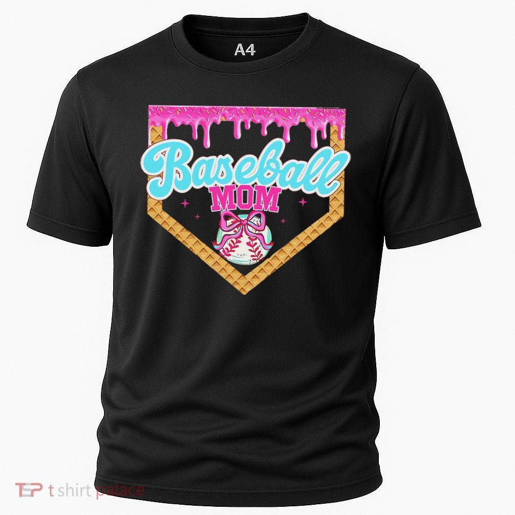 Baseball Ice Cream Drip Funny Sport Game Day Baseball Mom Performance Shirt