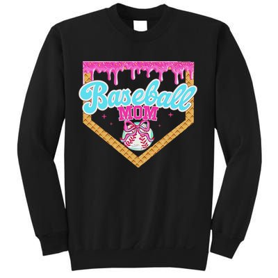 Baseball Ice Cream Drip Funny Sport Game Day Baseball Mom Sweatshirt