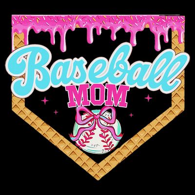 Baseball Ice Cream Drip Funny Sport Game Day Baseball Mom T-Shirt
