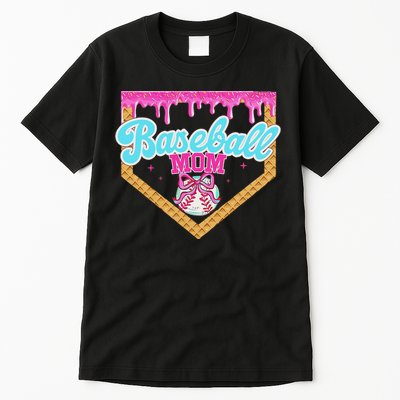 Baseball Ice Cream Drip Funny Sport Game Day Baseball Mom Tall T-Shirt