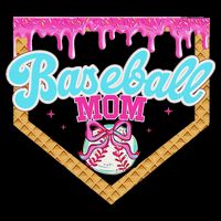 Baseball Ice Cream Drip Funny Sport Game Day Baseball Mom Button