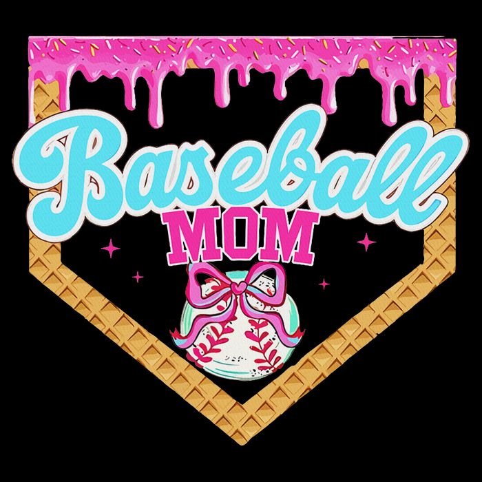 Baseball Ice Cream Drip Funny Sport Game Day Baseball Mom Button