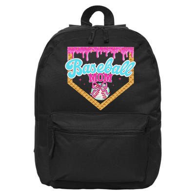 Baseball Ice Cream Drip Funny Sport Game Day Baseball Mom 16 in Basic Backpack