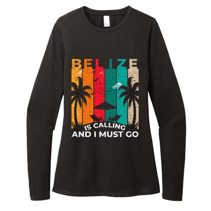 Belize Is Calling And I Must Go Vintage Summer Vibes Beach Womens CVC Long Sleeve Shirt