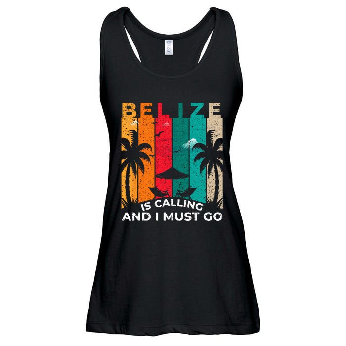 Belize Is Calling And I Must Go Vintage Summer Vibes Beach Ladies Essential Flowy Tank