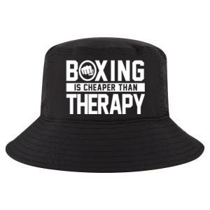 Boxing Is Cheaper Than Therapy Kickboxing Quote Fist Great Gift Cool Comfort Performance Bucket Hat