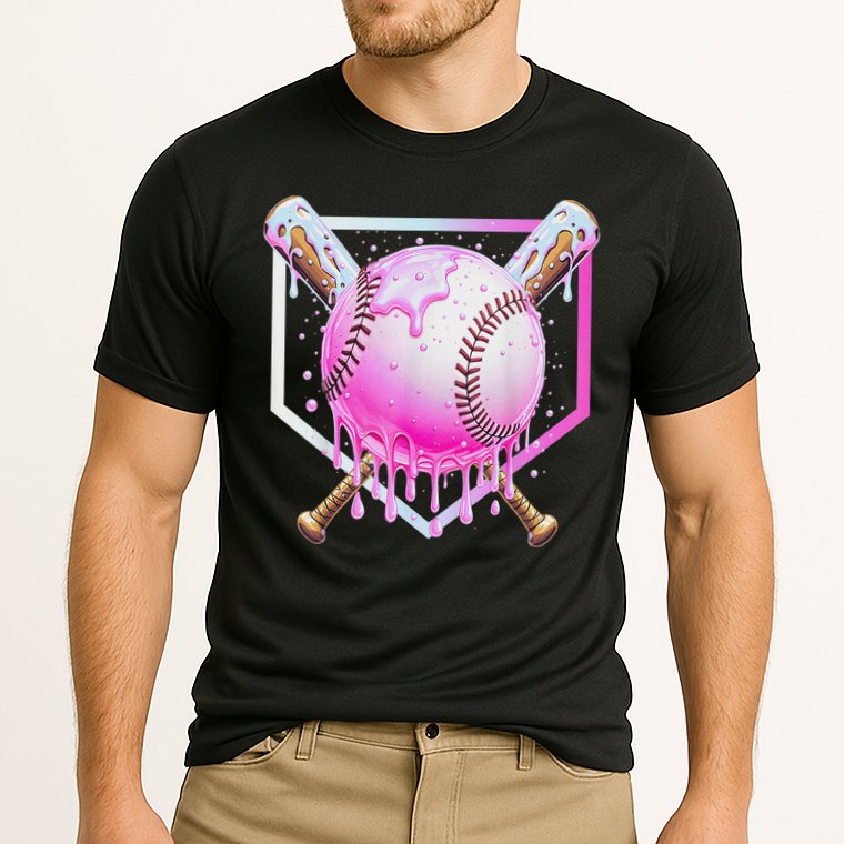 Baseball Ice Cream Home Plate Baseball Lover Cooling Performance Crew T-Shirt