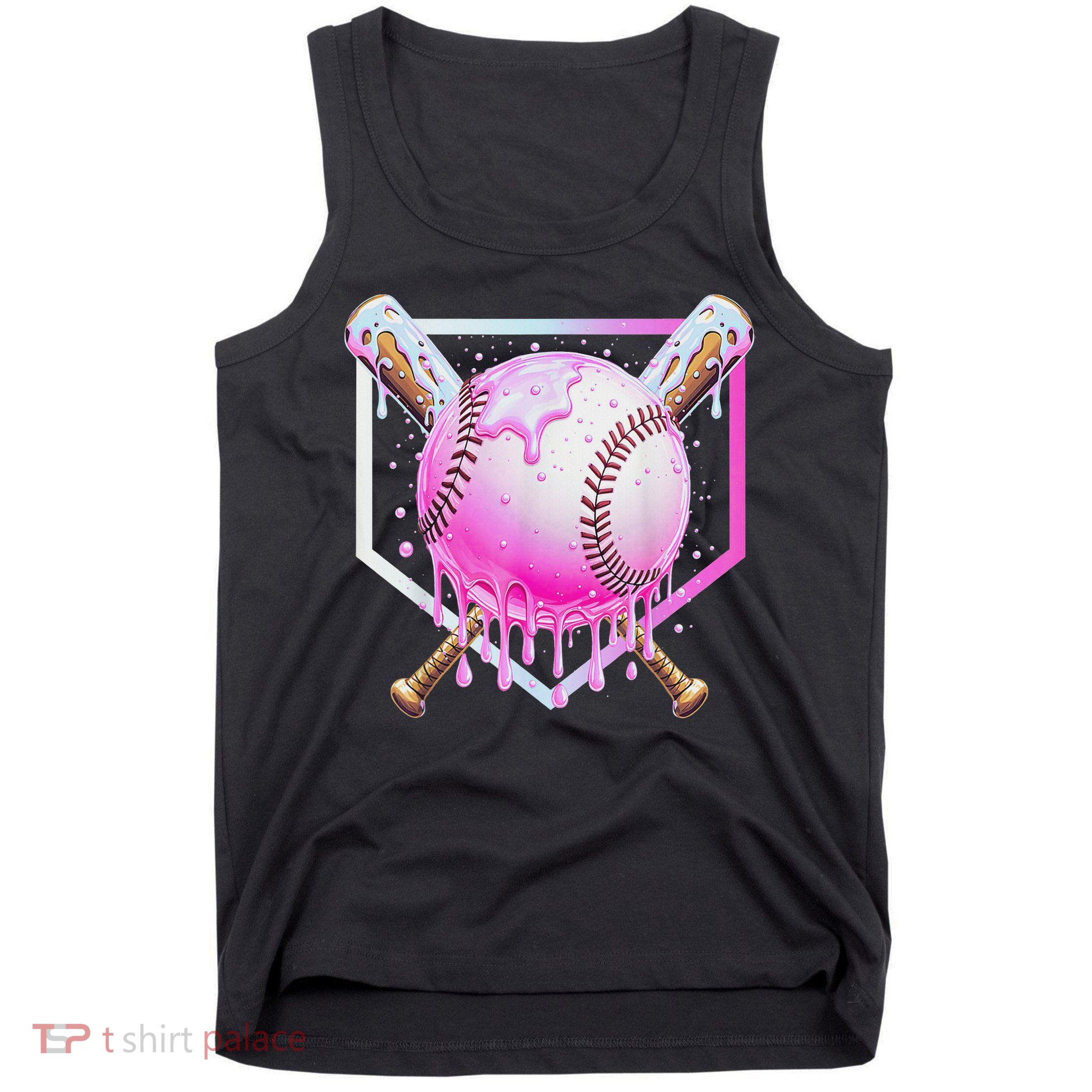 Baseball Ice Cream Home Plate Baseball Lover Tank Top