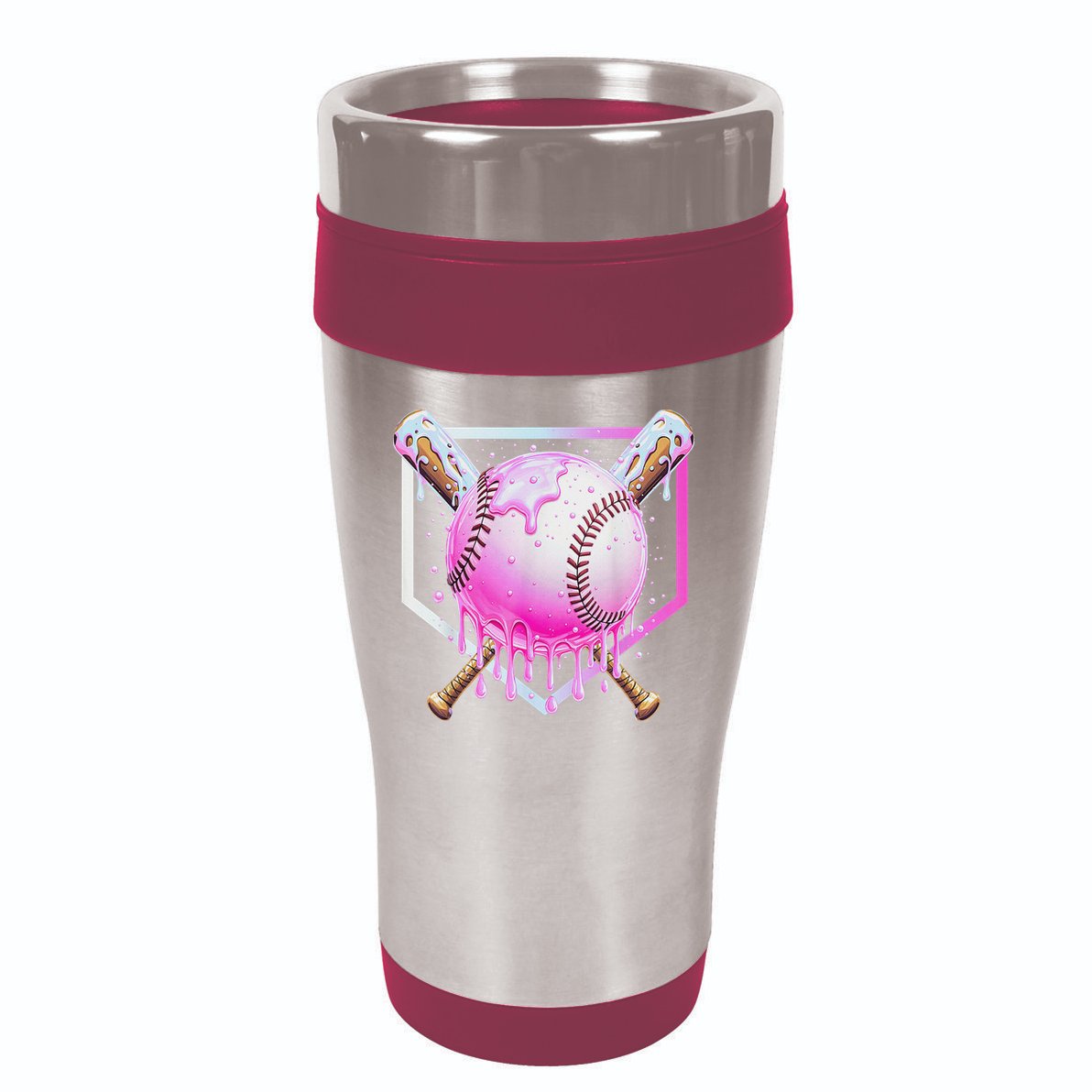 Baseball Ice Cream Home Plate Baseball Lover 16oz Travel Tumbler