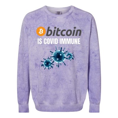 Bitcoin Is COVID Immune, Unstoppable, Plan B, Cryptocurrency, Blockchain, Crypto Colorblast Crewneck Sweatshirt