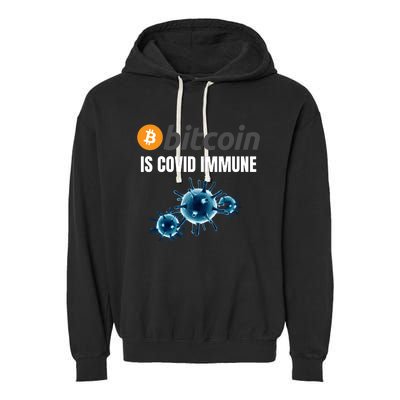 Bitcoin Is COVID Immune, Unstoppable, Plan B, Cryptocurrency, Blockchain, Crypto Garment-Dyed Fleece Hoodie