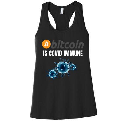 Bitcoin Is COVID Immune, Unstoppable, Plan B, Cryptocurrency, Blockchain, Crypto Women's Racerback Tank