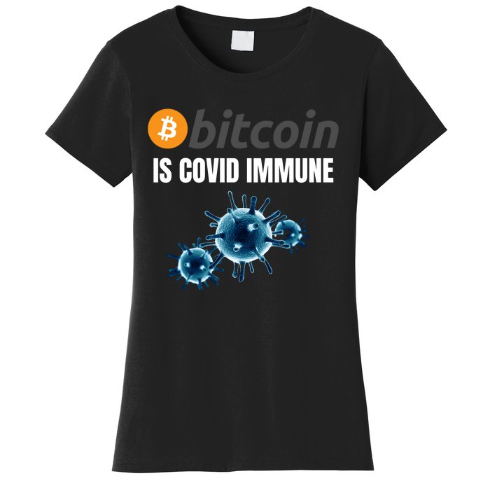 Bitcoin Is COVID Immune, Unstoppable, Plan B, Cryptocurrency, Blockchain, Crypto Women's T-Shirt