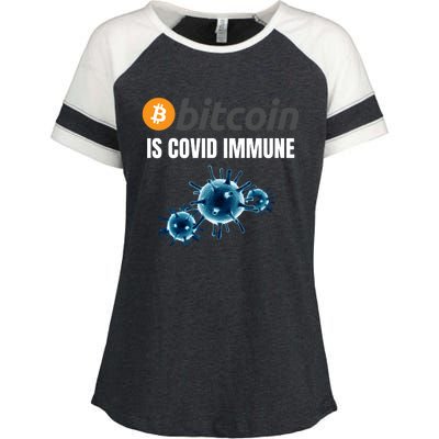 Bitcoin Is COVID Immune, Unstoppable, Plan B, Cryptocurrency, Blockchain, Crypto Enza Ladies Jersey Colorblock Tee