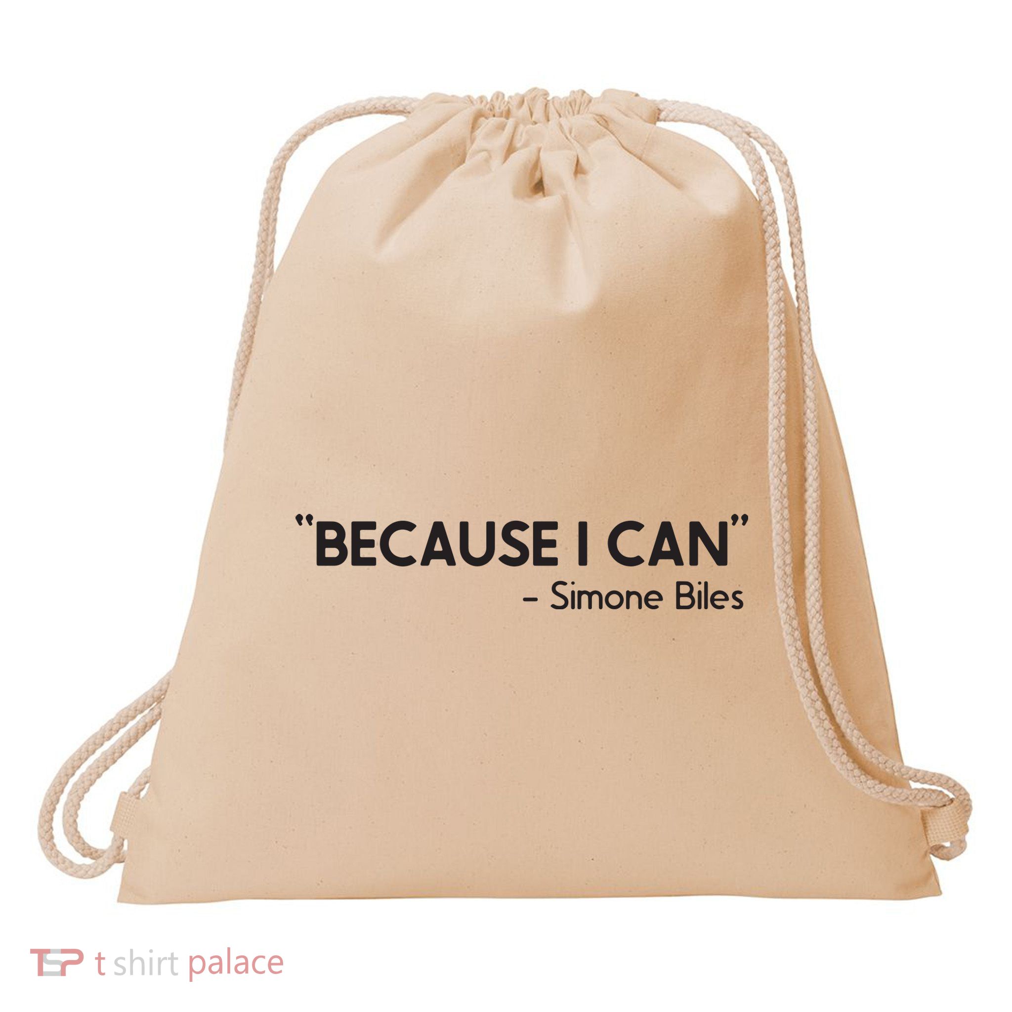 Because I Can Simone Biles Drawstring Bag