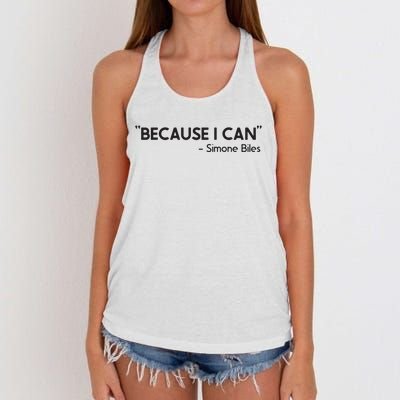 Because I Can Simone Biles Women's Knotted Racerback Tank