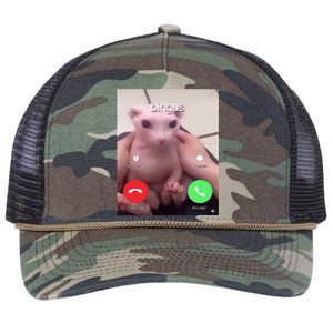 Bingus Is Calling My Beloved Hairless Sphinx Cat Gift Retro Rope Trucker Hat Cap