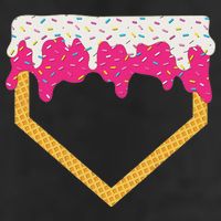 Baseball Ice Cream Dripping Drip 7 Panel Mesh Trucker Snapback Hat