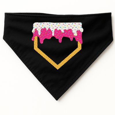 Baseball Ice Cream Dripping Drip USA-Made Doggie Bandana