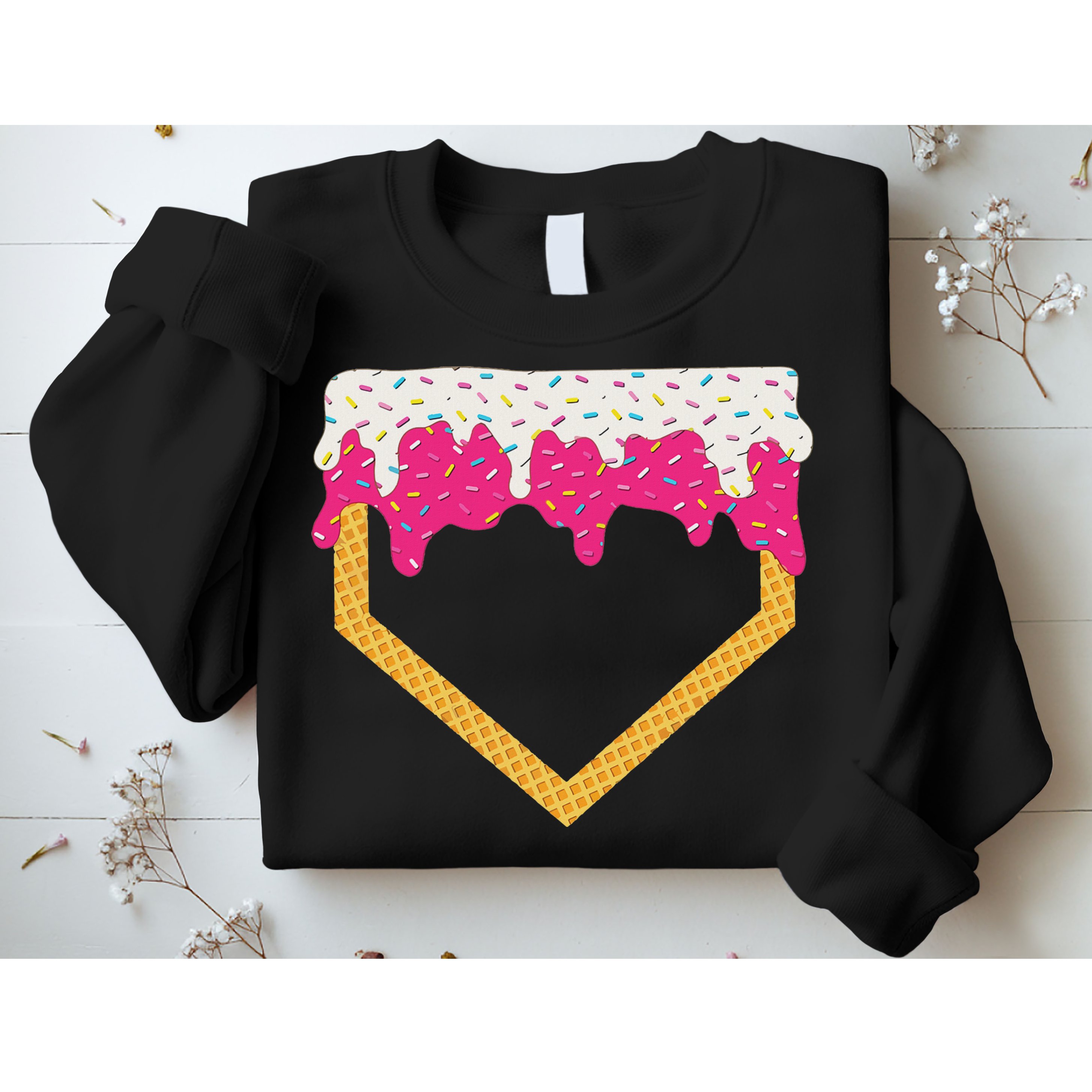 Baseball Ice Cream Dripping Drip Sweatshirt