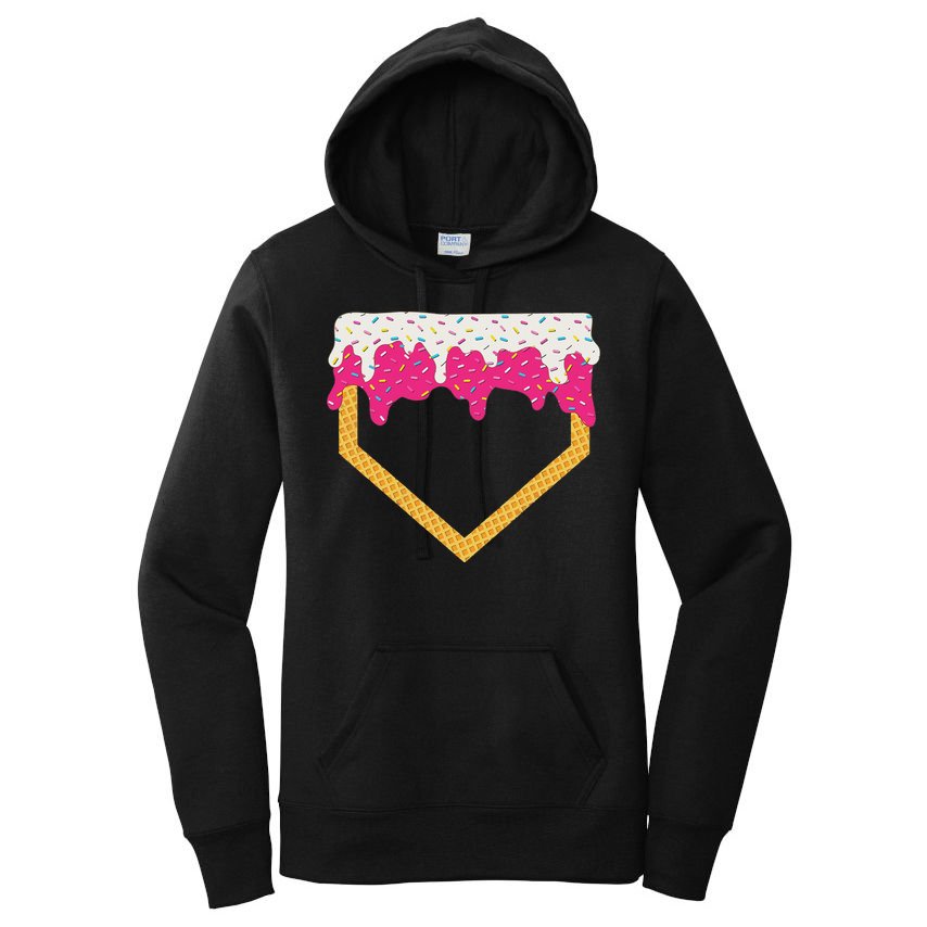 Baseball Ice Cream Dripping Drip Women's Pullover Hoodie