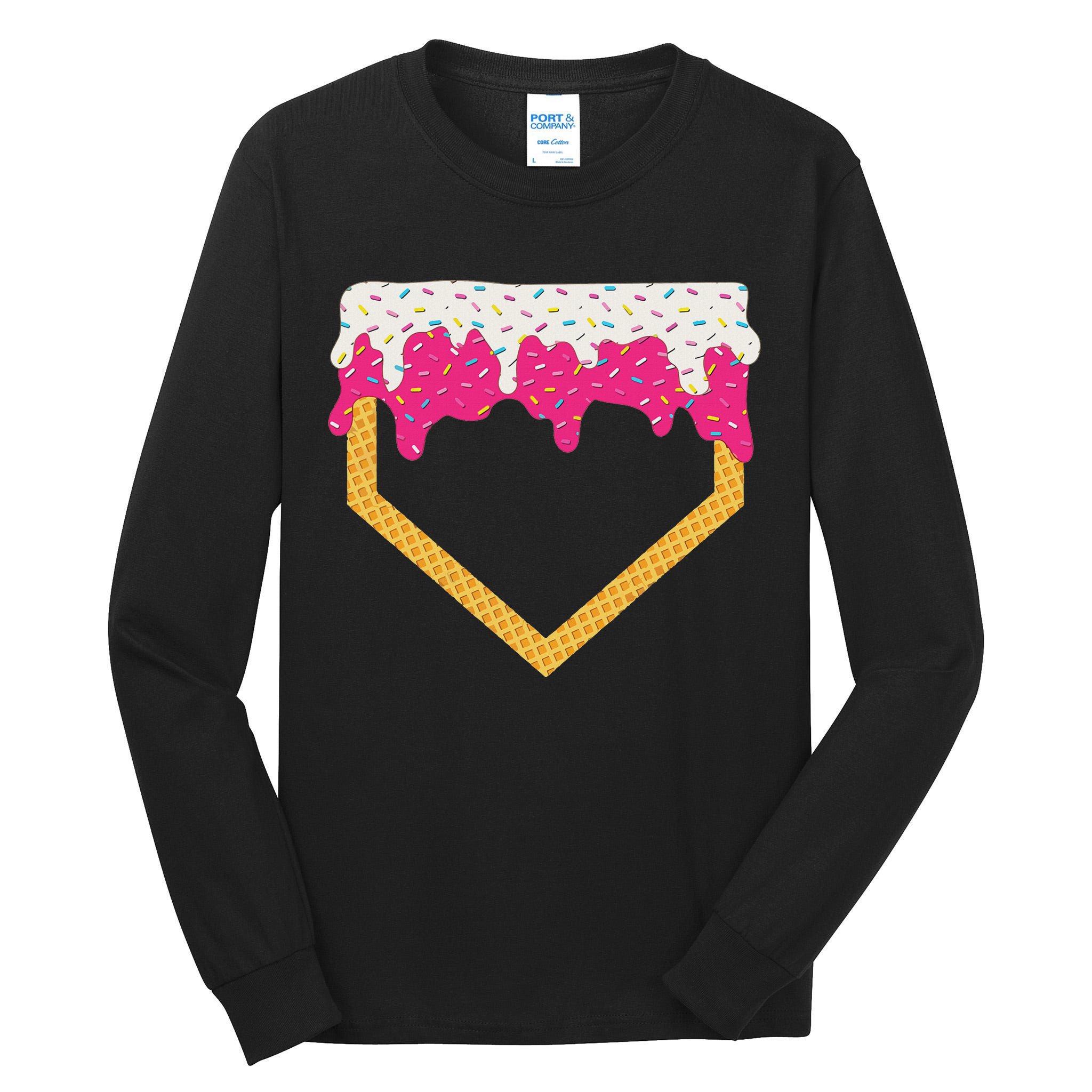 Baseball Ice Cream Dripping Drip Tall Long Sleeve T-Shirt