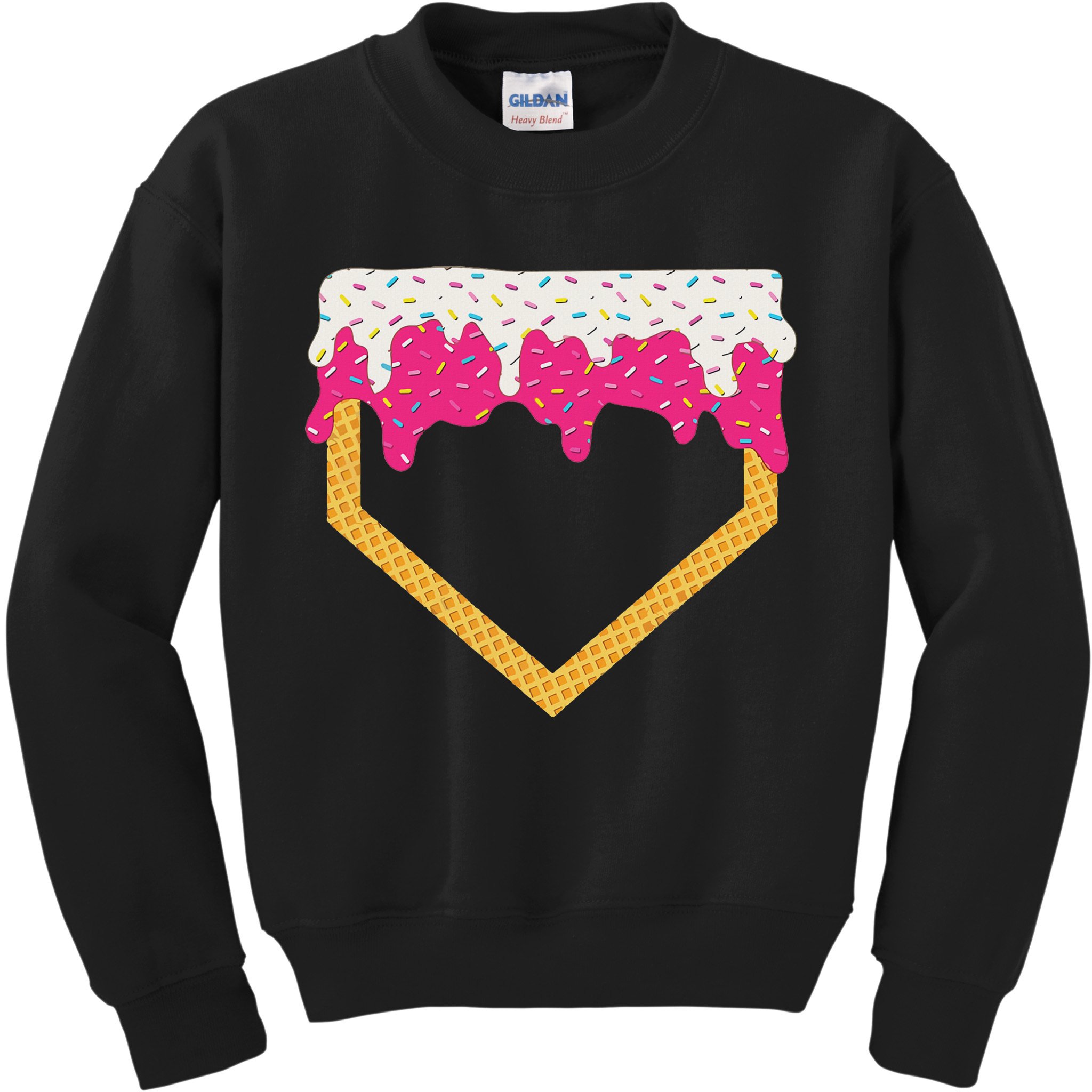 Baseball Ice Cream Dripping Drip Kids Sweatshirt