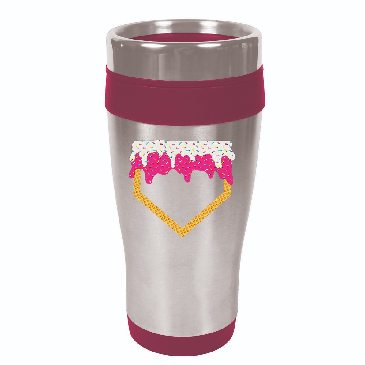 Baseball Ice Cream Dripping Drip 16oz Travel Tumbler