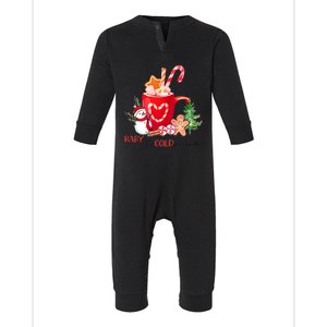 Baby It's Cold Outside Christmas Drink Snowman Coffee Infant Fleece One Piece