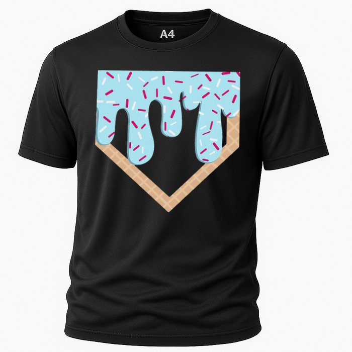 Baseball Ice Cream Dripping Home Plate Drip Performance Shirt