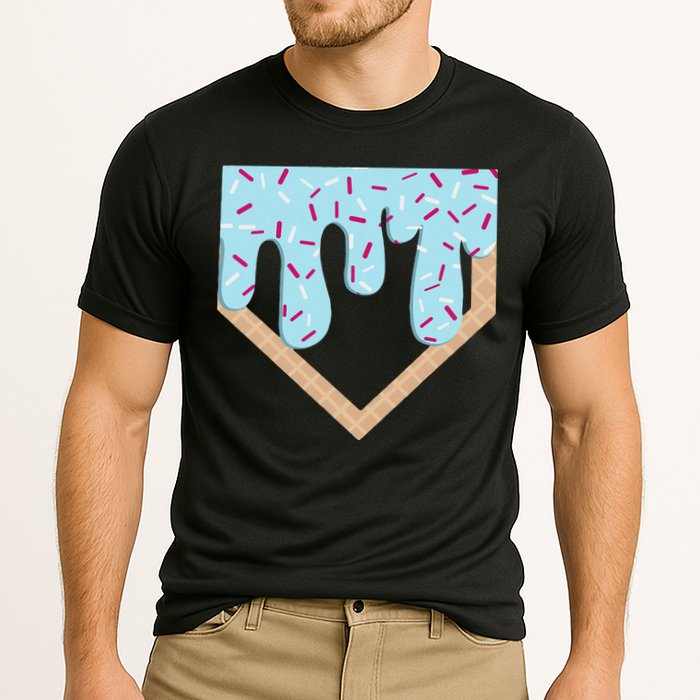 Baseball Ice Cream Dripping Home Plate Drip Performance Shirt