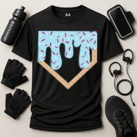 Baseball Ice Cream Dripping Home Plate Drip Performance Shirt