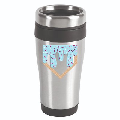 Baseball Ice Cream Dripping Home Plate Drip 16oz Travel Tumbler