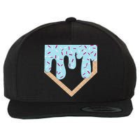 Baseball Ice Cream Dripping Home Plate Drip Wool Snapback Cap