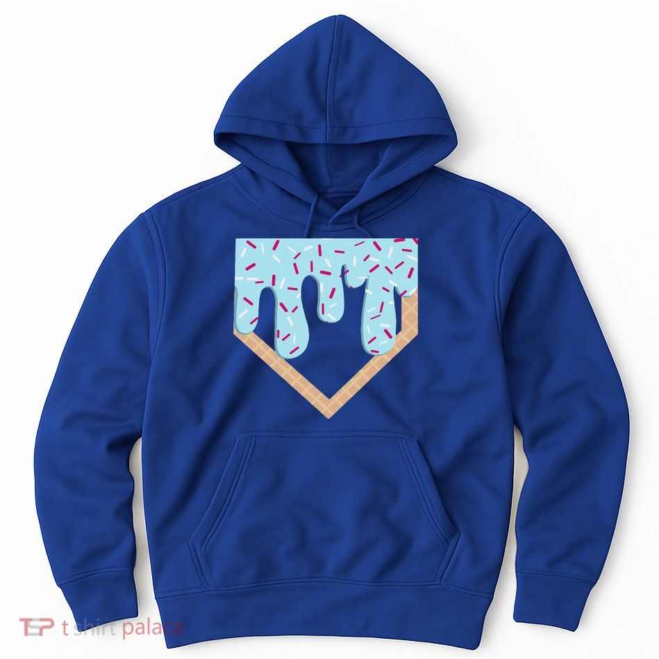 Baseball Ice Cream Dripping Home Plate Drip Hoodie