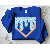 Baseball Ice Cream Dripping Home Plate Drip Sweatshirt