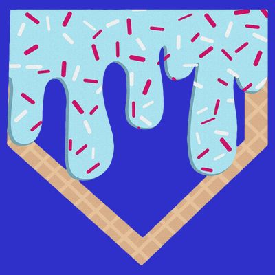 Baseball Ice Cream Dripping Home Plate Drip T-Shirt