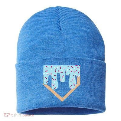Baseball Ice Cream Dripping Home Plate Drip Sustainable Knit Beanie
