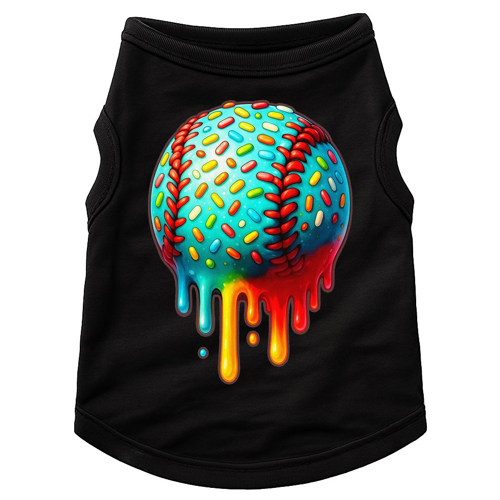 Baseball Ice Cream Dripping Baseball Home Plate Drip Doggie Tank