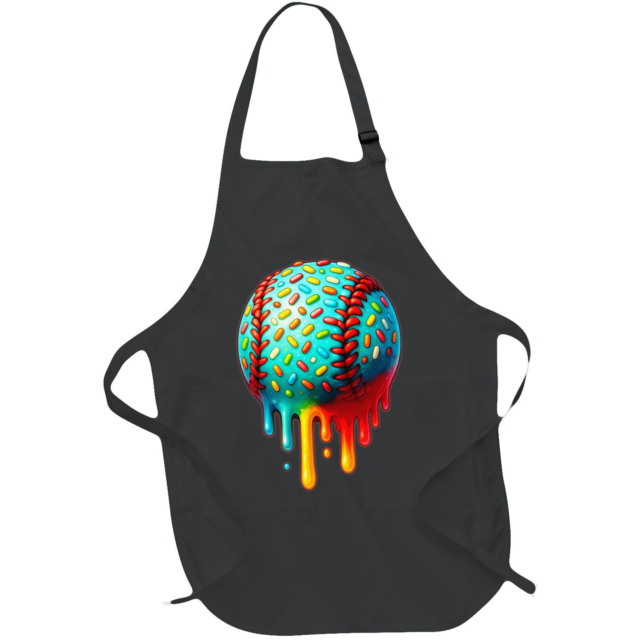 Baseball Ice Cream Dripping Baseball Home Plate Drip Apron