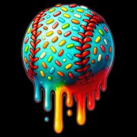 Baseball Ice Cream Dripping Baseball Home Plate Drip Kids Sweatshirt