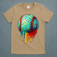 Baseball Ice Cream Dripping Baseball Home Plate Drip T-Shirt