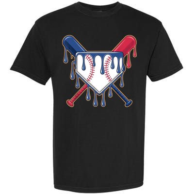 Baseball Ice Cream Drip Driping  Garment-Dyed Heavyweight T-Shirt