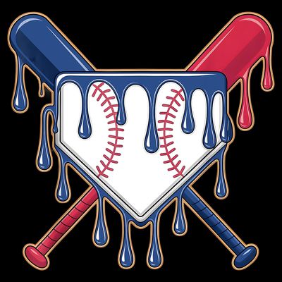 Baseball Ice Cream Drip Driping  T-Shirt