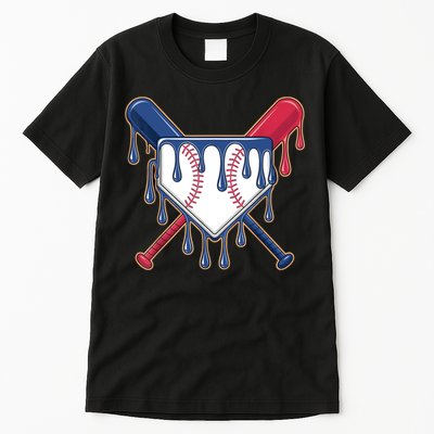 Baseball Ice Cream Drip Driping  Tall T-Shirt