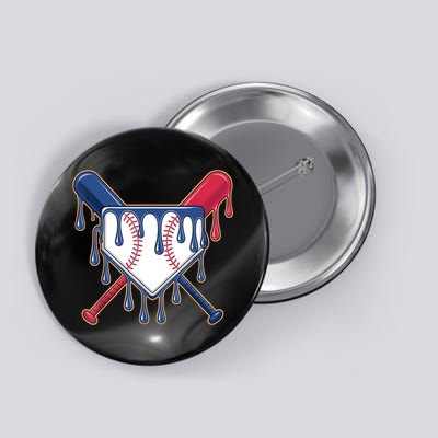 Baseball Ice Cream Drip Driping  Button